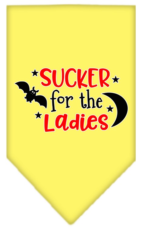 Sucker for the Ladies Screen Print Bandana Yellow Small